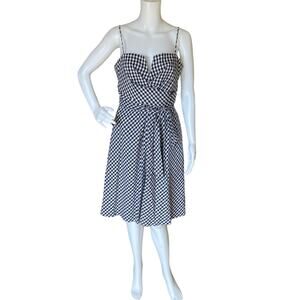 Donna Ricco Retro Gingham Print Party Dress Size 10